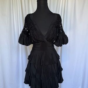 Elegant Black Ruffled Dress